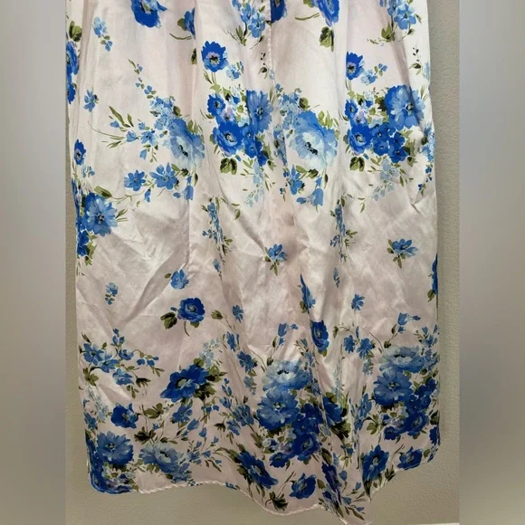 Anthropologie if By Sea Strapless Blue Floral Gown size Medium $129 - Picture 14 of 16